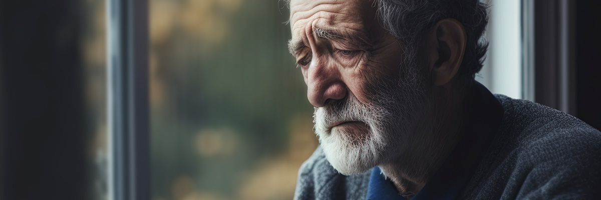 elderly man suffering from depression